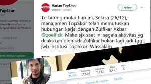 Zufikar Akbar Dipecat Usai Buat Status Soal Ustaz Abdul Somad