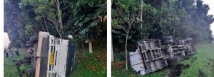 Diduga Akibat Sopir Mengantuk, Truk Terguling di Tol Jagorawi