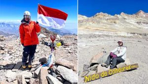 Keren Wanita Indonesia Ini Taklukkan Puncak Aconcagua dengan Mengibarkan Bendera Merah Putih