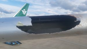 Pesawat Baru Maskapai Arab Saudia B787 Dreamliner Bolong Ditabrak Burung