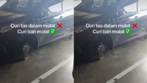 VIRAL Aksi Pencurian Ban Mobil Milik Pengunjung Mal