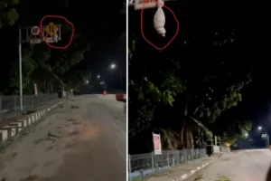 VIRAL Sekelompok Remaja di Dumai Gantung Boneka Pocong di Pohon, Berakhir Dilaporkan Polisi