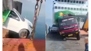 Rem Truk Semen Blong, Nyeruduk Toyota Rush di Pelabuhan Jangkar Situbondo