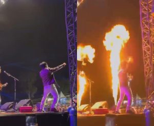 Viral Rian D’Masiv Tersambar Api saat Manggung,  Nyaris Kena Wajah