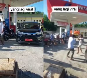 Viral, Pria Plat Merah Isi BBM Subsidi Picu Perkelahian di SPBU