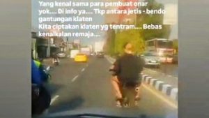 Viral Polisi Kejar Pemotor Bawa Sajam di Jalan Jogja-Solo Klaten