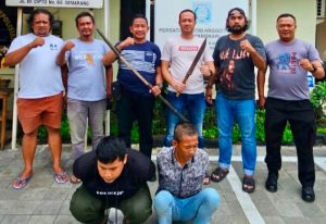 Preman Palak Sopir Truk Pakai Samurai di Semarang Ditangkap Polisi