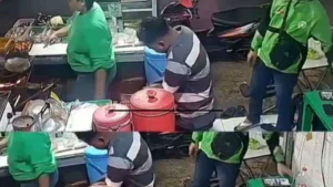 Viral Pria Berjaket Ojol Curi Handphone di Warung Makan Terekam CCTV