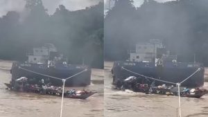 Kapal Tongkang Tabrak Perahu di Sungai Barito