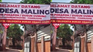 Viral Spanduk ‘Selamat Datang di Desa Maling’ Pamekasan