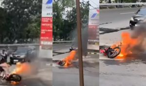 Viral Yamaha F1Z R terbakar di SPBU Sriwijaya Semarang