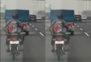 Viral Pemotor Tak Pakai Helm Diduga Nyelonong Masuk Tol Jagorawi, Aksi Terekam Pengendara