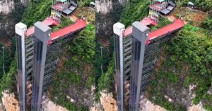 China Bangun Lift 288 Meter di Tebing, Permudah Akses Anak Sekolah