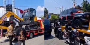 Viral Seserahan Pernikahan di Grobogan Jateng Bikin Heboh, dari Mobil Mewah Hingga Ekskavator